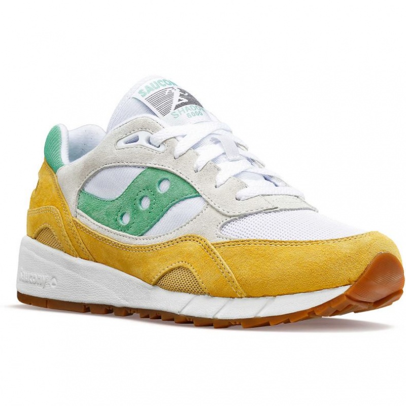 Men's Saucony Shadow 6000 Sneakers White / Yellow / Green | CANADA XSJFPVM