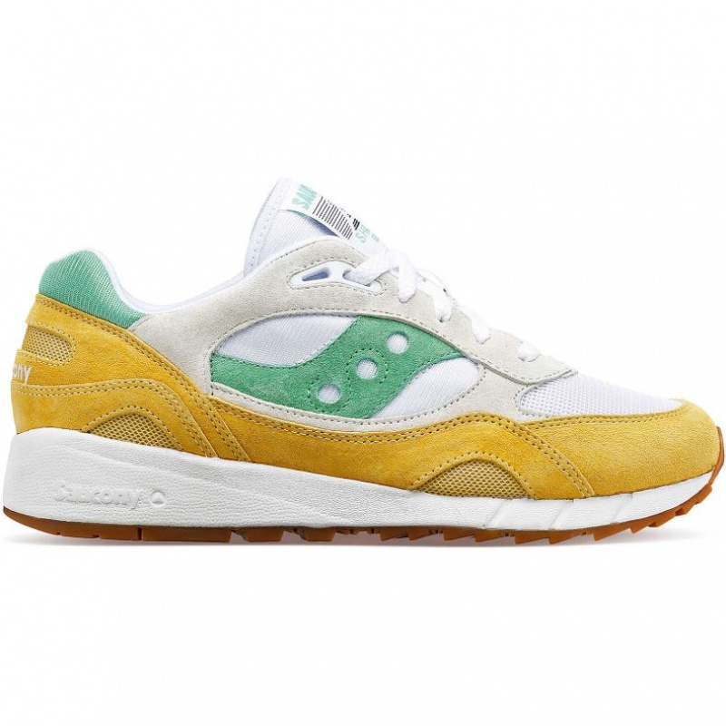 Men\'s Saucony Shadow 6000 Sneakers White / Yellow / Green | CANADA XSJFPVM