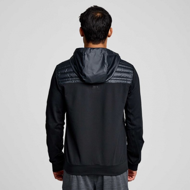 Men's Saucony Solstice Oysterpuff Hoodie Black | CANADA IWPVKHQ