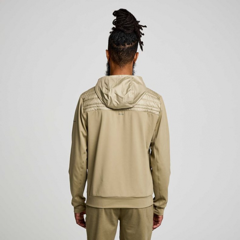 Men's Saucony Solstice Oysterpuff Hoodie Olive | CANADA EFSZWGP