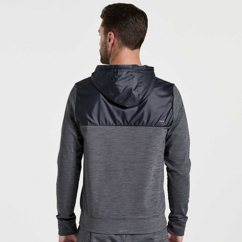 Men's Saucony Solstice Zip Hoodie Black | CANADA TGAJQMX