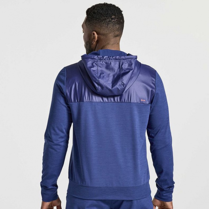 Men's Saucony Solstice Zip Hoodie Navy | CANADA UEVLMRG