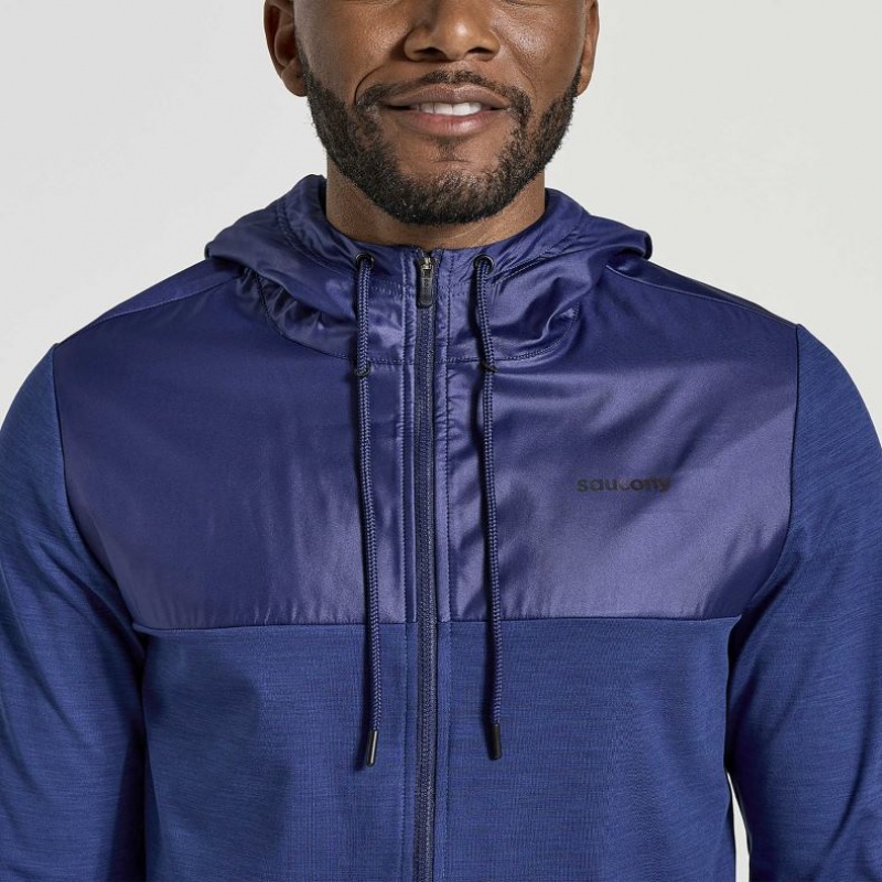 Men's Saucony Solstice Zip Hoodie Navy | CANADA UEVLMRG