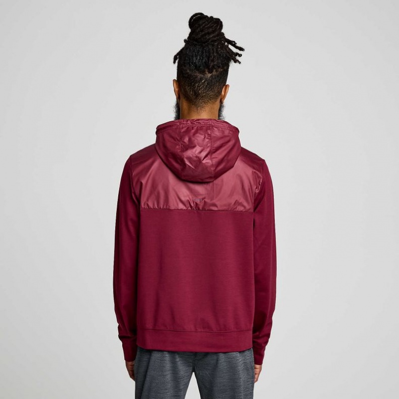 Men's Saucony Solstice Zip Hoodie Red | CANADA ACMGODZ