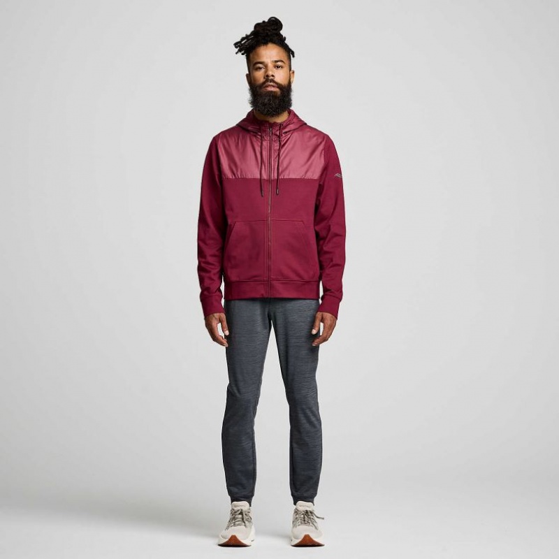 Men's Saucony Solstice Zip Hoodie Red | CANADA ACMGODZ