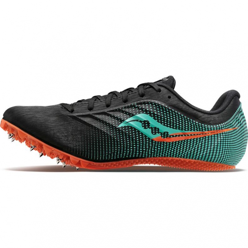 Men's Saucony Spitfire 5 Spikes Black / Turquoise | CANADA NUMDQZI