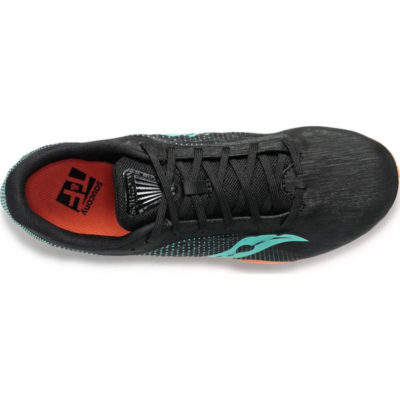 Men's Saucony Spitfire 5 Spikes Black / Turquoise | CANADA NUMDQZI