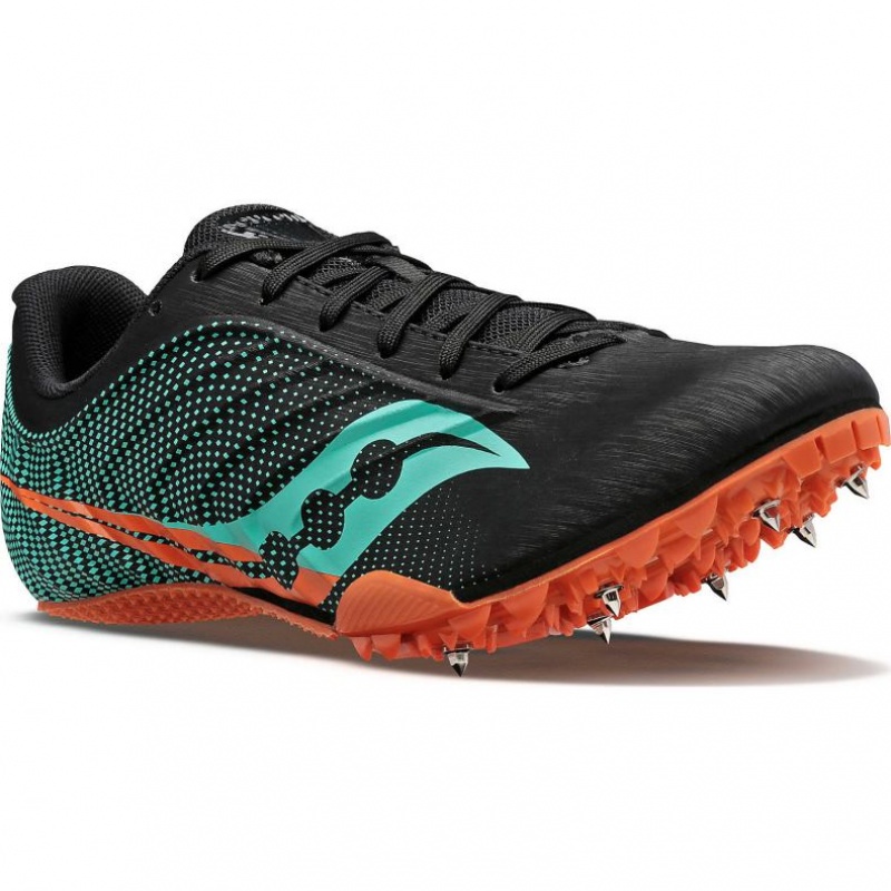 Men's Saucony Spitfire 5 Spikes Black / Turquoise | CANADA NUMDQZI