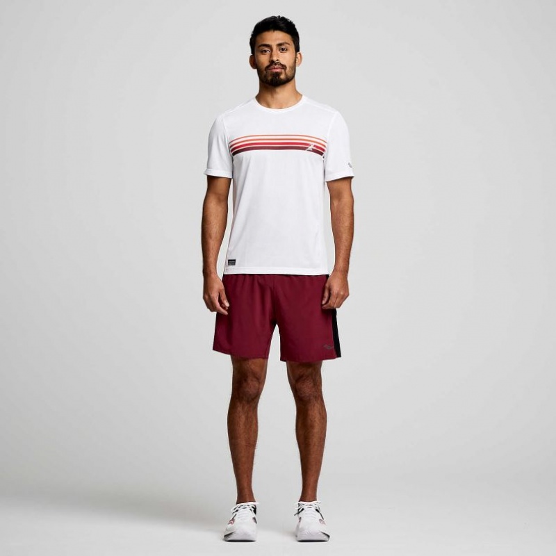 Men's Saucony Stopwatch Graphic Short Sleeve T-Shirt White | CANADA ZKFINBL