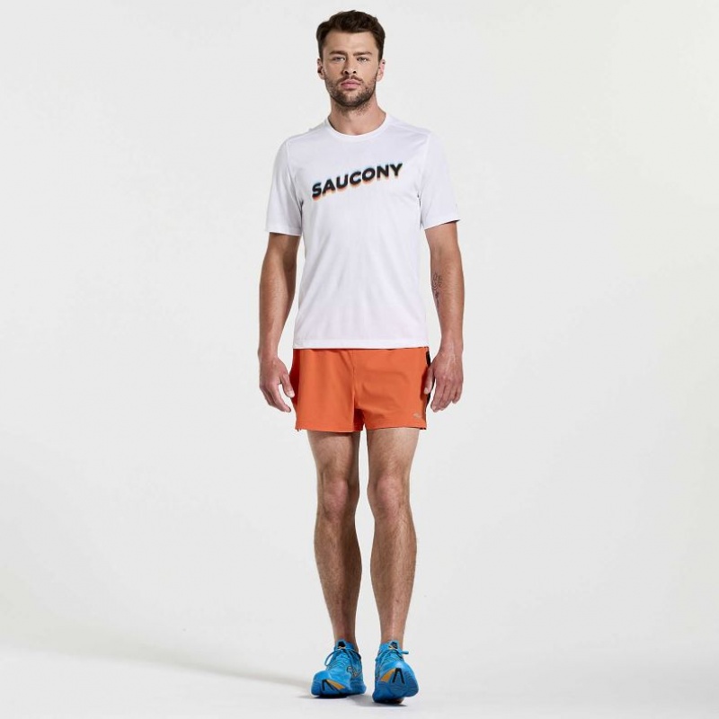 Men's Saucony Stopwatch Graphic Short Sleeve T-Shirt White | CANADA RLDEYMU