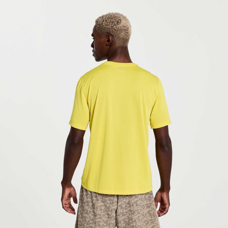 Men's Saucony Stopwatch Graphic Short Sleeve T-Shirt Yellow | CANADA OYWVSBM