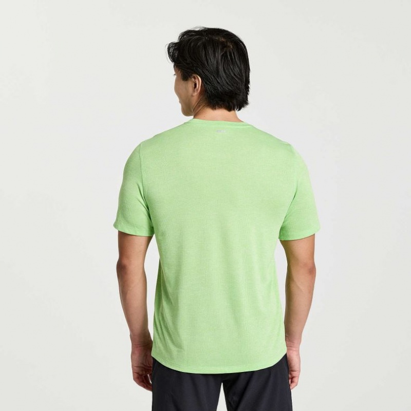 Men's Saucony Stopwatch Short Sleeve T-Shirt Mint | CANADA FWETXCL