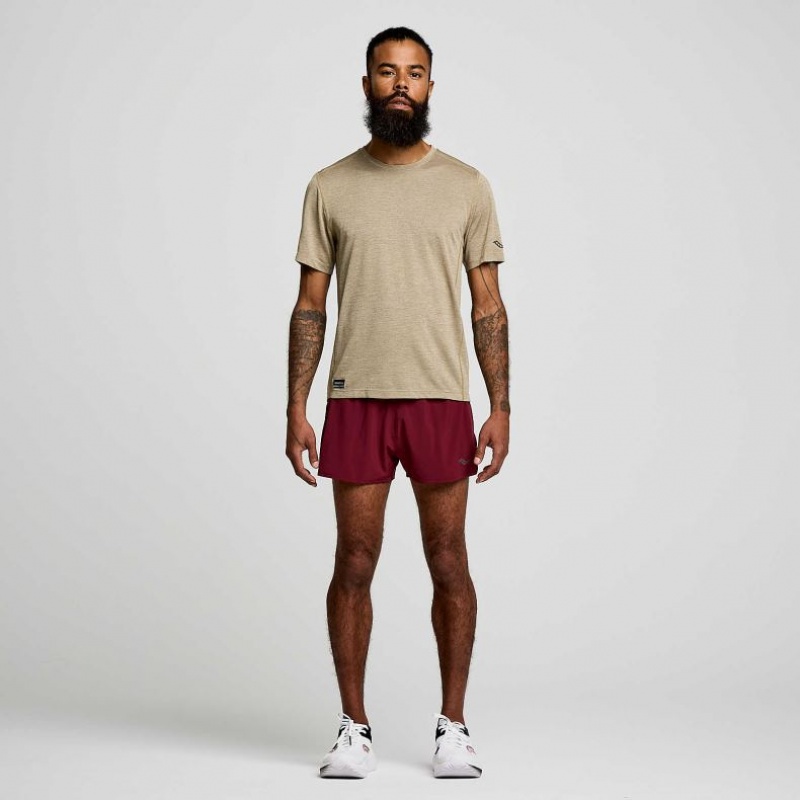 Men's Saucony Stopwatch Short Sleeve T-Shirt Olive | CANADA FJVEDBQ