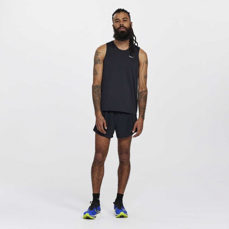 Men's Saucony Stopwatch Singlet Black | CANADA PJHUVEB