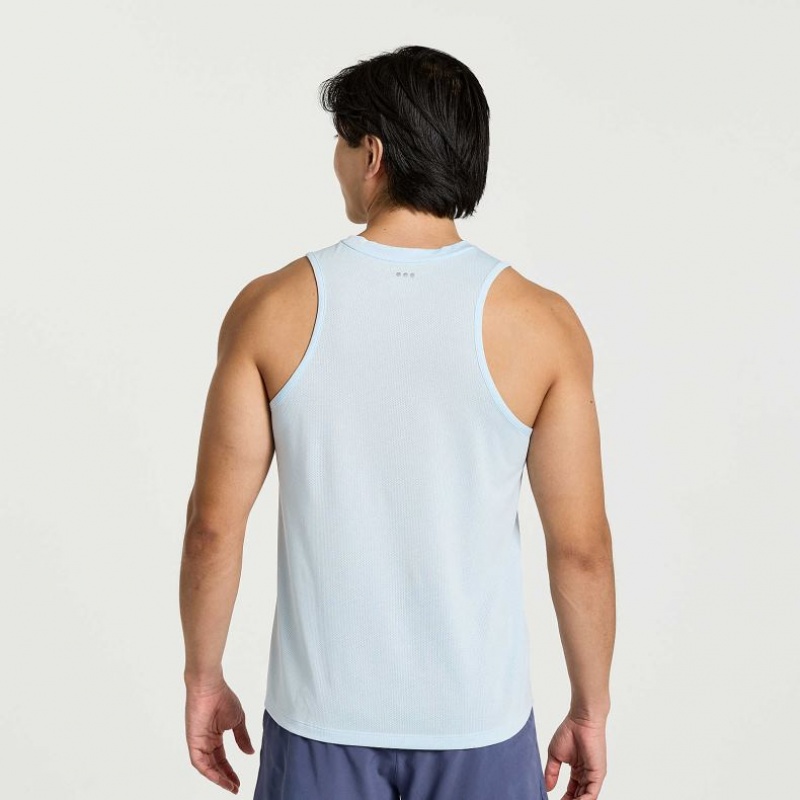 Men's Saucony Stopwatch Singlet Blue | CANADA NDVUMKJ