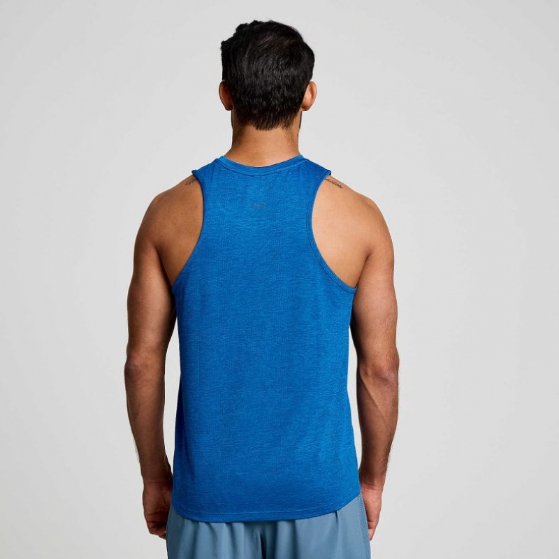 Men's Saucony Stopwatch Singlet Blue | CANADA ICFDVRM