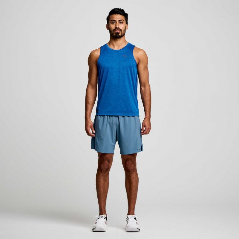 Men's Saucony Stopwatch Singlet Blue | CANADA ICFDVRM