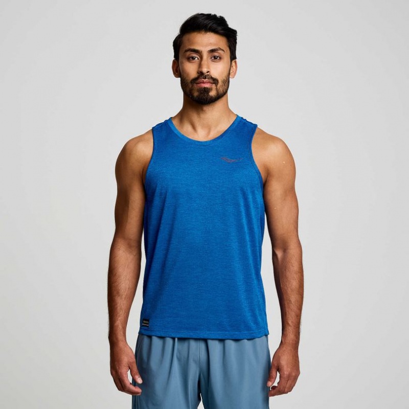 Men\'s Saucony Stopwatch Singlet Blue | CANADA ICFDVRM