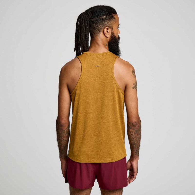 Men's Saucony Stopwatch Singlet Brown | CANADA XQBHTLY