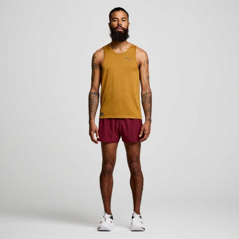 Men's Saucony Stopwatch Singlet Brown | CANADA XQBHTLY