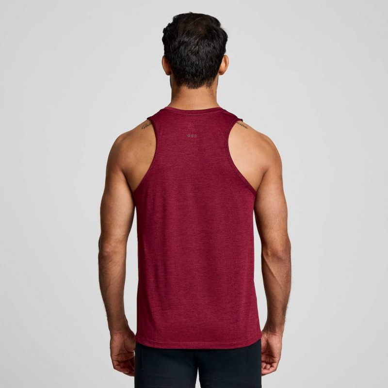 Men's Saucony Stopwatch Singlet Burgundy | CANADA AVBKTRJ