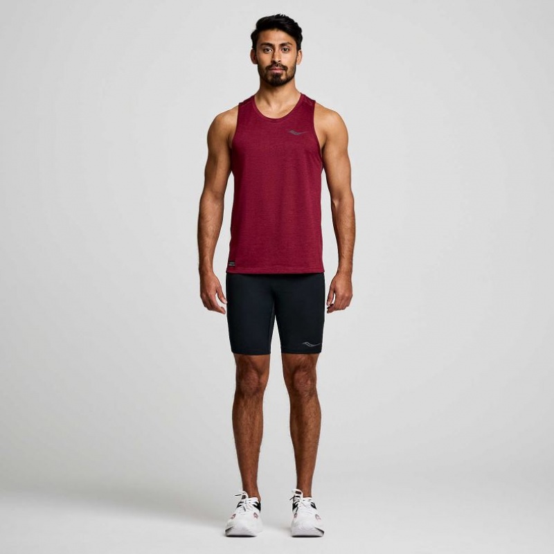 Men's Saucony Stopwatch Singlet Burgundy | CANADA AVBKTRJ