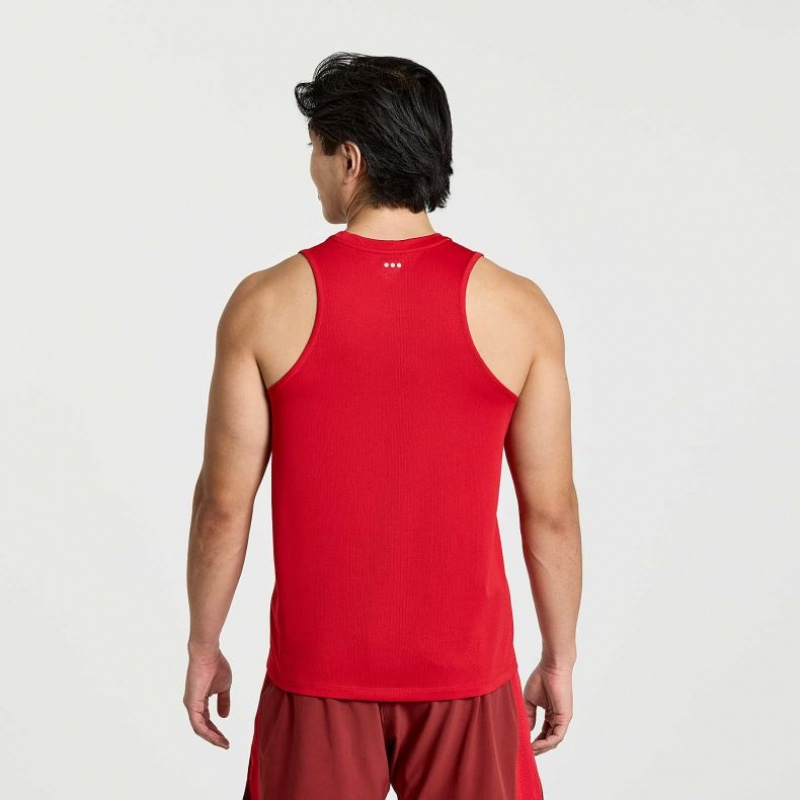 Men's Saucony Stopwatch Singlet Red | CANADA UGEFBTQ