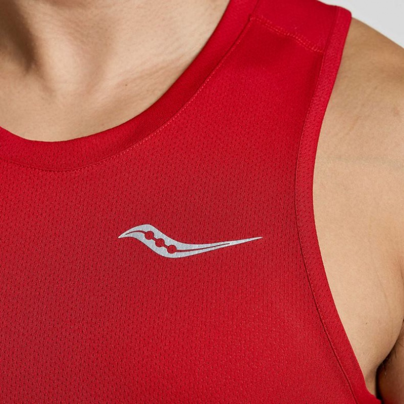 Men's Saucony Stopwatch Singlet Red | CANADA UGEFBTQ