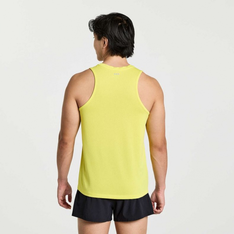 Men's Saucony Stopwatch Singlet Yellow | CANADA WFIHKJR