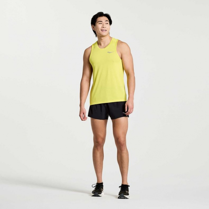 Men's Saucony Stopwatch Singlet Yellow | CANADA WFIHKJR