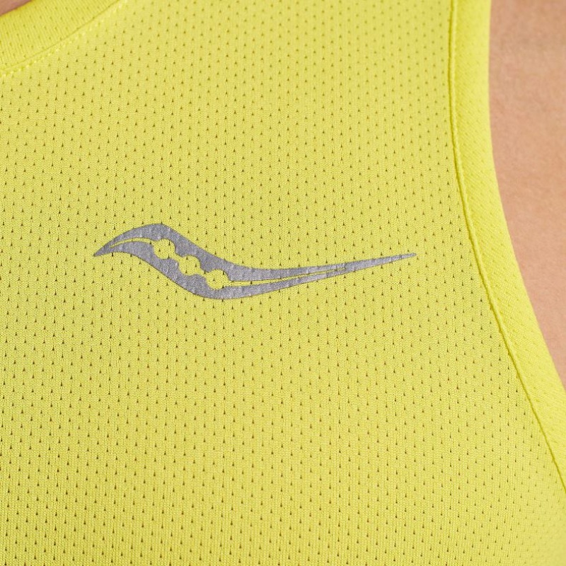 Men's Saucony Stopwatch Singlet Yellow | CANADA WFIHKJR