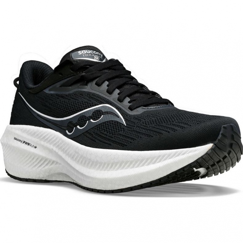 Men's Saucony Triumph 21 Running Shoes Black / White | CANADA FHQSYCR