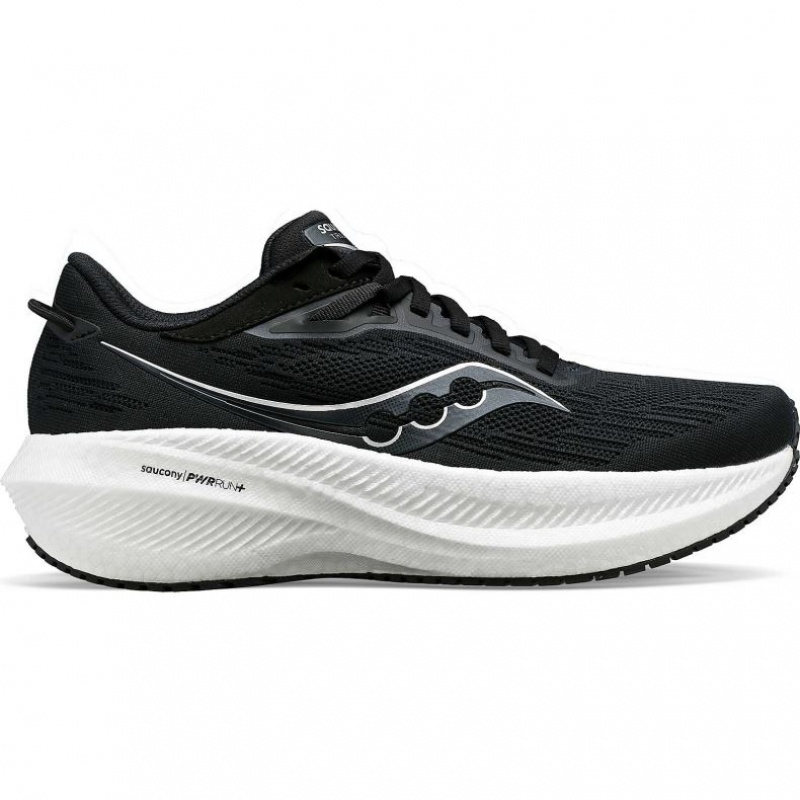 Men\'s Saucony Triumph 21 Running Shoes Black / White | CANADA FHQSYCR