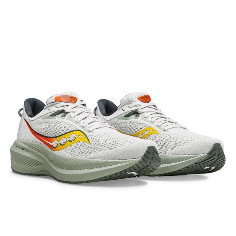 Men's Saucony Triumph 21 Running Shoes White | CANADA ULBJZMS