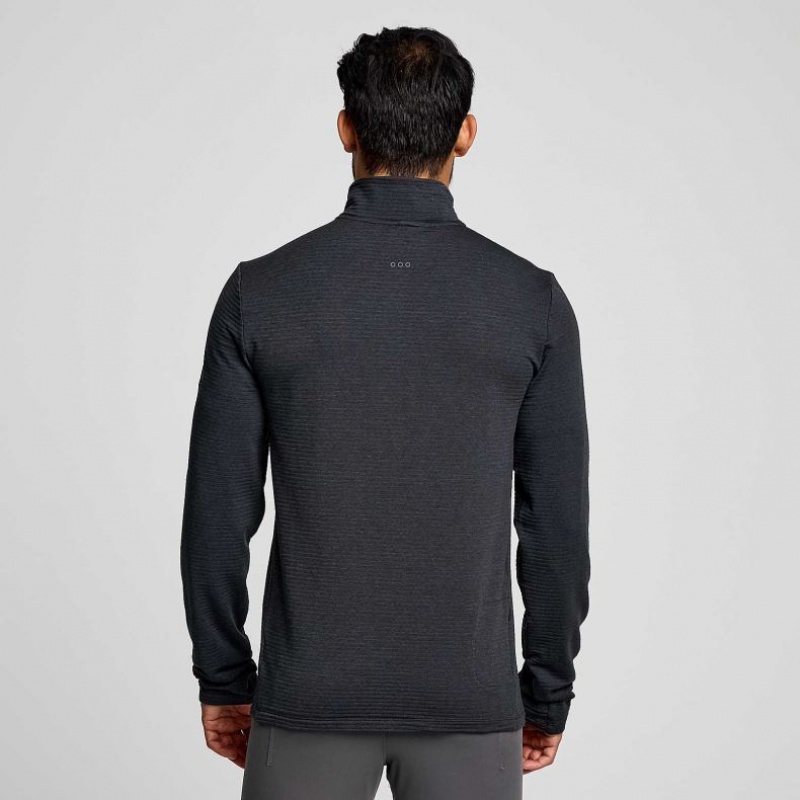 Men's Saucony Triumph 3D 1/2 Zip Sweatshirt Black | CANADA ULKAFCM