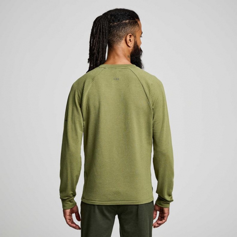 Men's Saucony Triumph 3D Crew Sweatshirt Green | CANADA NFMTPEQ