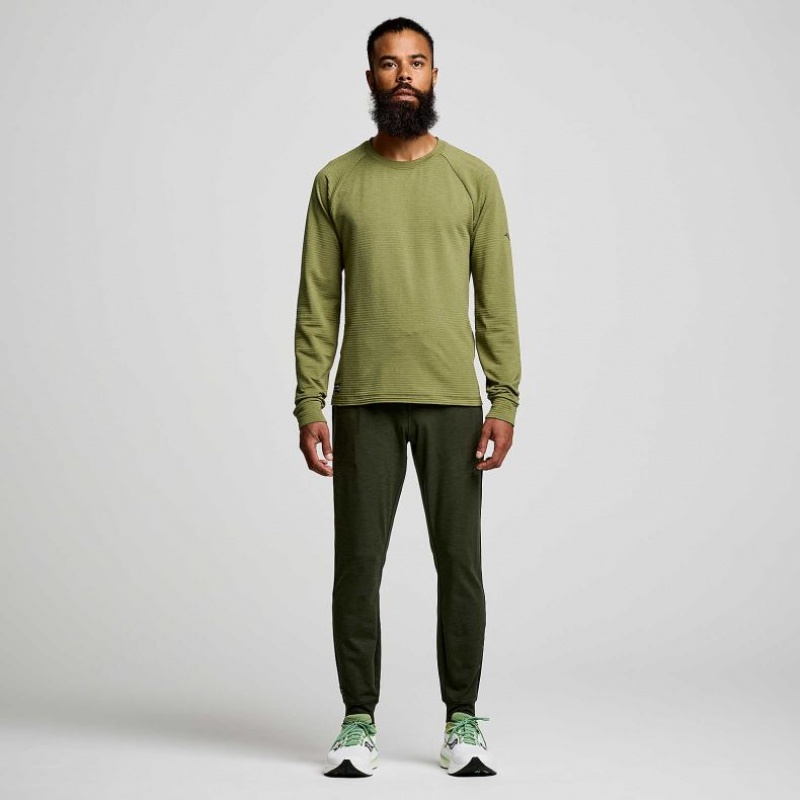 Men's Saucony Triumph 3D Crew Sweatshirt Green | CANADA NFMTPEQ