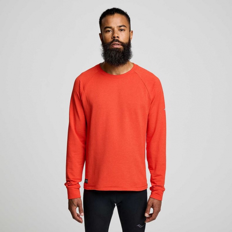 Men\'s Saucony Triumph 3D Crew Sweatshirt Orange | CANADA XFKLYSC