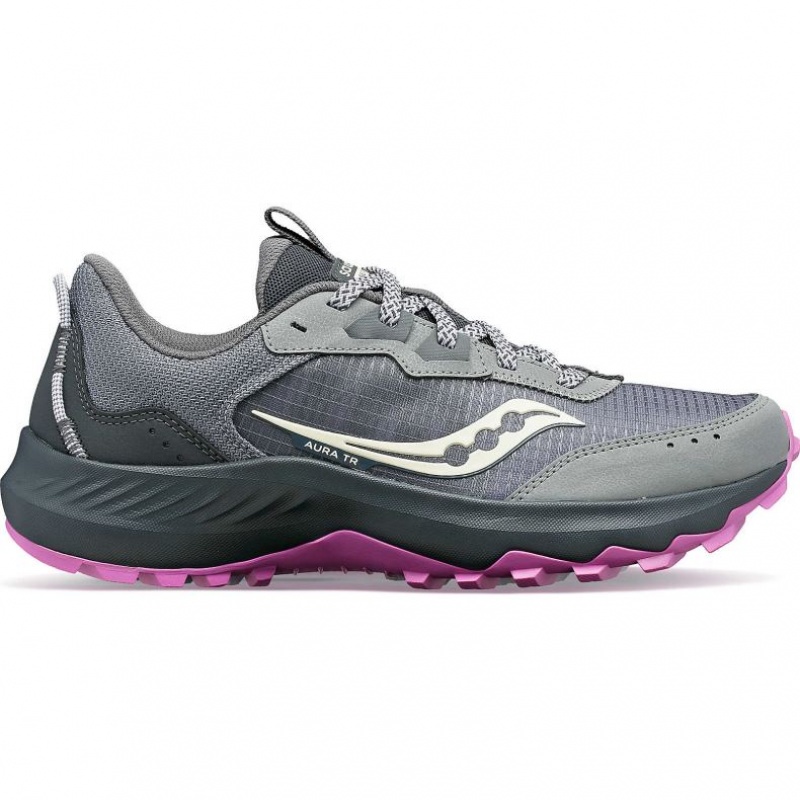 Women\'s Saucony Aura TR Wide Running Shoes Grey | CANADA TZEAHRI