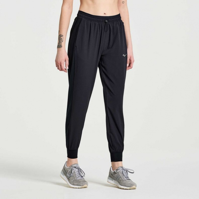 Women's Saucony Boston Woven Jogger Black | CANADA CQYIEPG