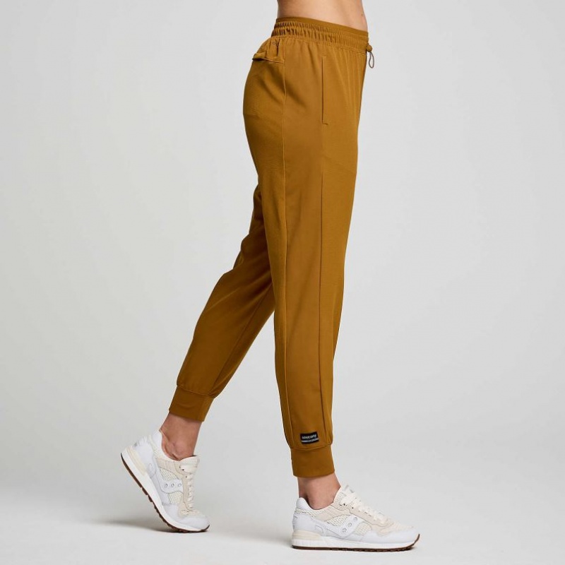 Women's Saucony Boston Woven Jogger Brown | CANADA DCXISLM