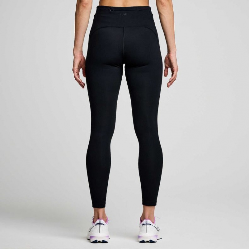 Women's Saucony Fortify 7/8 Tight Black | CANADA AOGXEUW