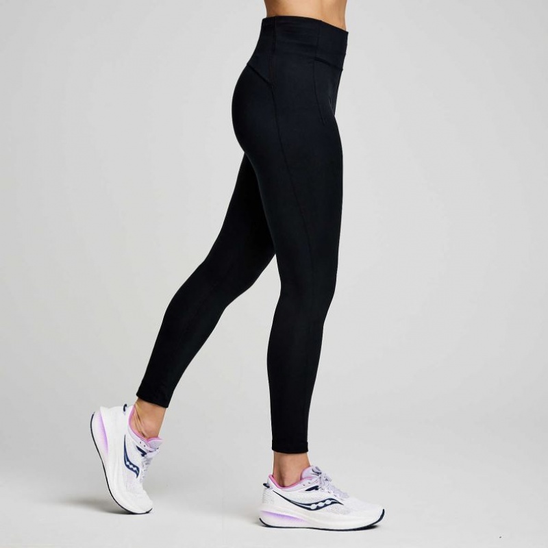 Women's Saucony Fortify 7/8 Tight Black | CANADA AOGXEUW