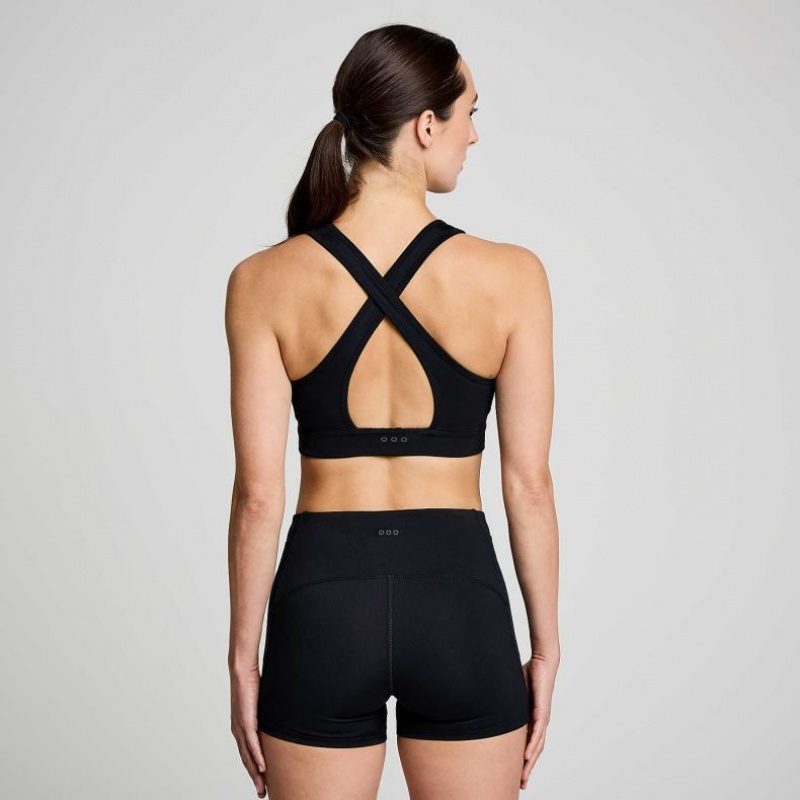 Women's Saucony Fortify Bra Black | CANADA HBFLMNU