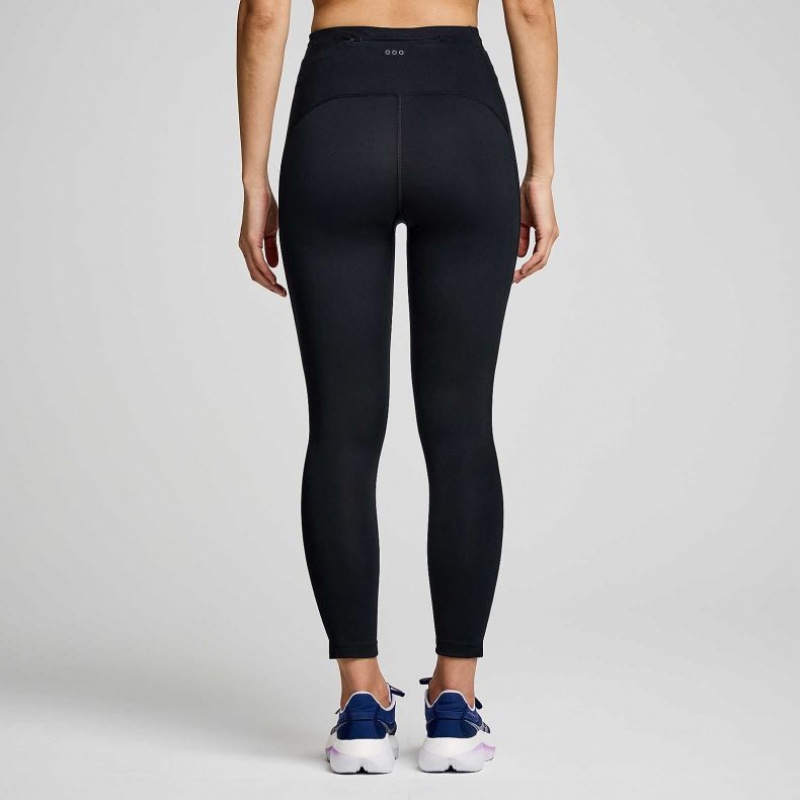 Women's Saucony Fortify Crop Tight Black | CANADA ZNVSUQW