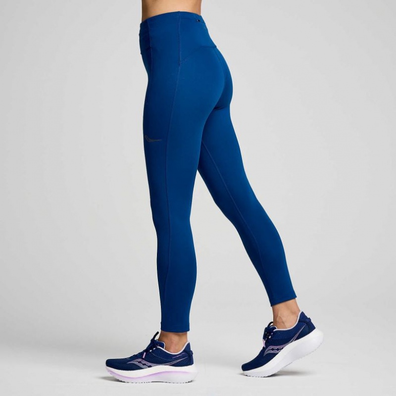 Women's Saucony Fortify Crop Tight Indigo | CANADA CJGVDLK