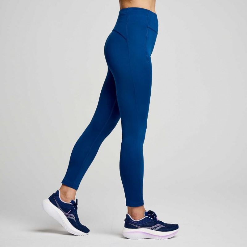 Women's Saucony Fortify Crop Tight Indigo | CANADA CJGVDLK