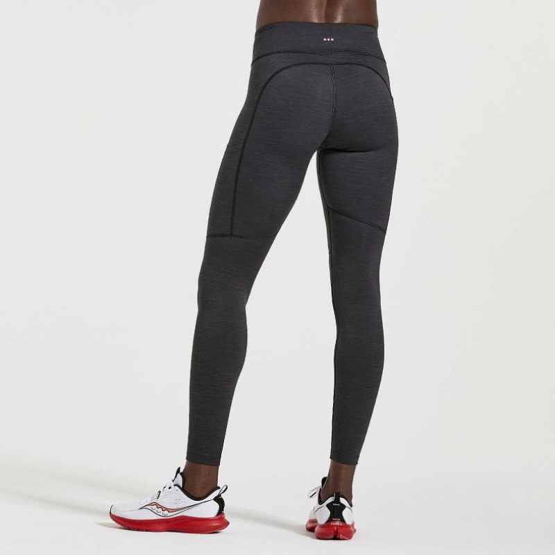 Women's Saucony Fortify Tight Black | CANADA ZRJEHAP