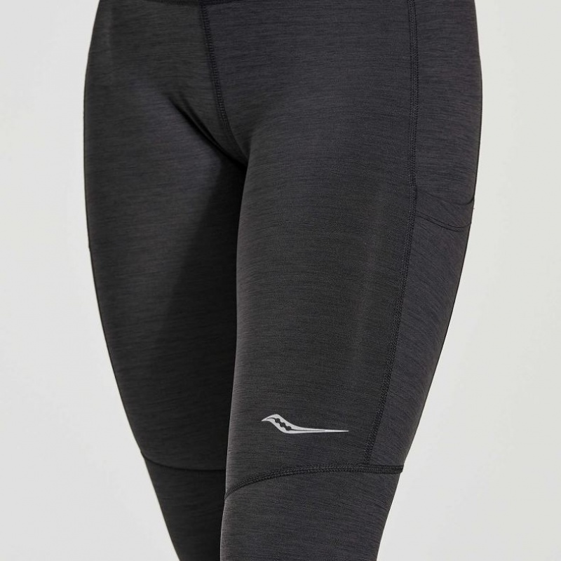 Women's Saucony Fortify Tight Black | CANADA ZRJEHAP