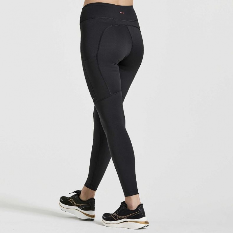 Women's Saucony Fortify Tight Black | CANADA SMIRWHN